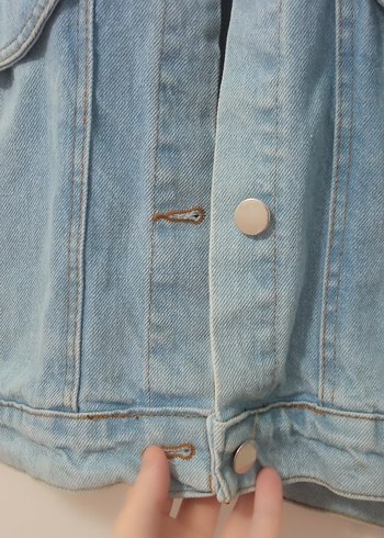 Mavi Düğmeli Kadın Denim Ceket - Görsel 2