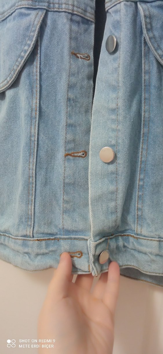 Mavi Düğmeli Kadın Denim Ceket - Görsel 2