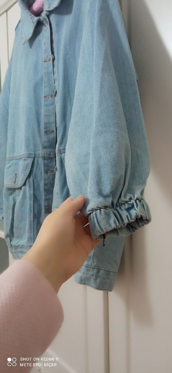 Mavi Düğmeli Kadın Denim Ceket - Görsel 3