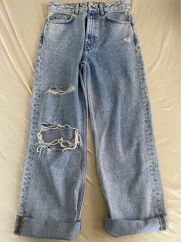 Taşlı mom jean