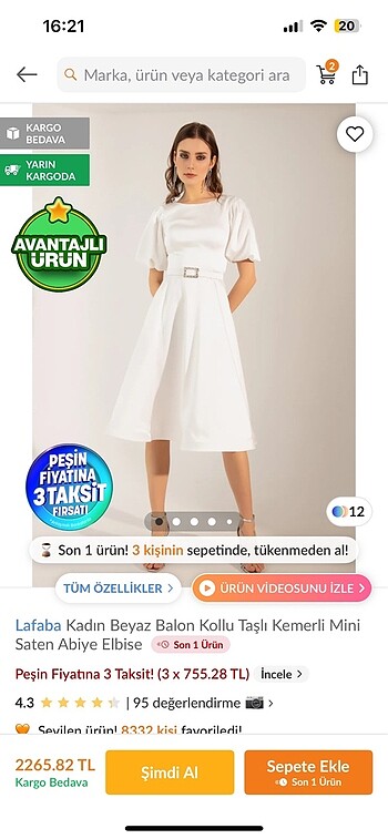 Lafaba nikah elbisesi beyaz