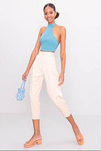 Bej balon/havuç model pantolon