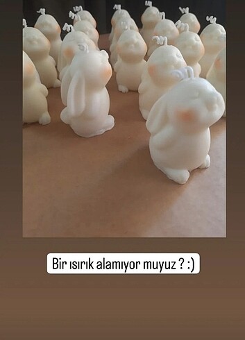 20 adet hediyelik tavşan mum 