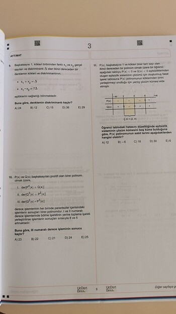 Beden Renk 345 ayt matematik deneme