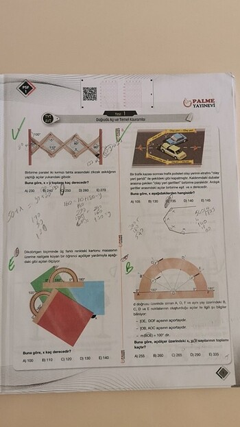 palme soru föyleri geometri tyt/ayt