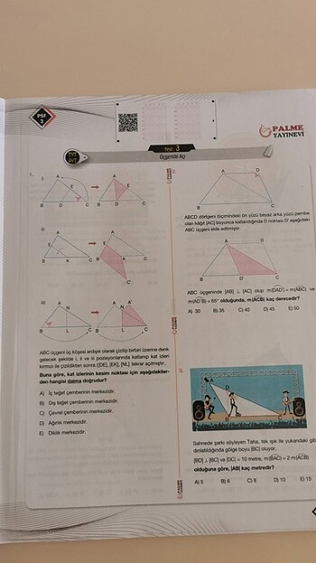 Beden Renk palme soru föyleri geometri tyt/ayt