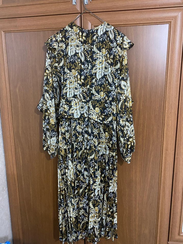 ADL uzun pileli elbise - Görsel 3