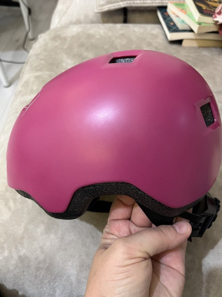 Pembe Biker Motosiklet Kaskı Velcro - Görsel 4