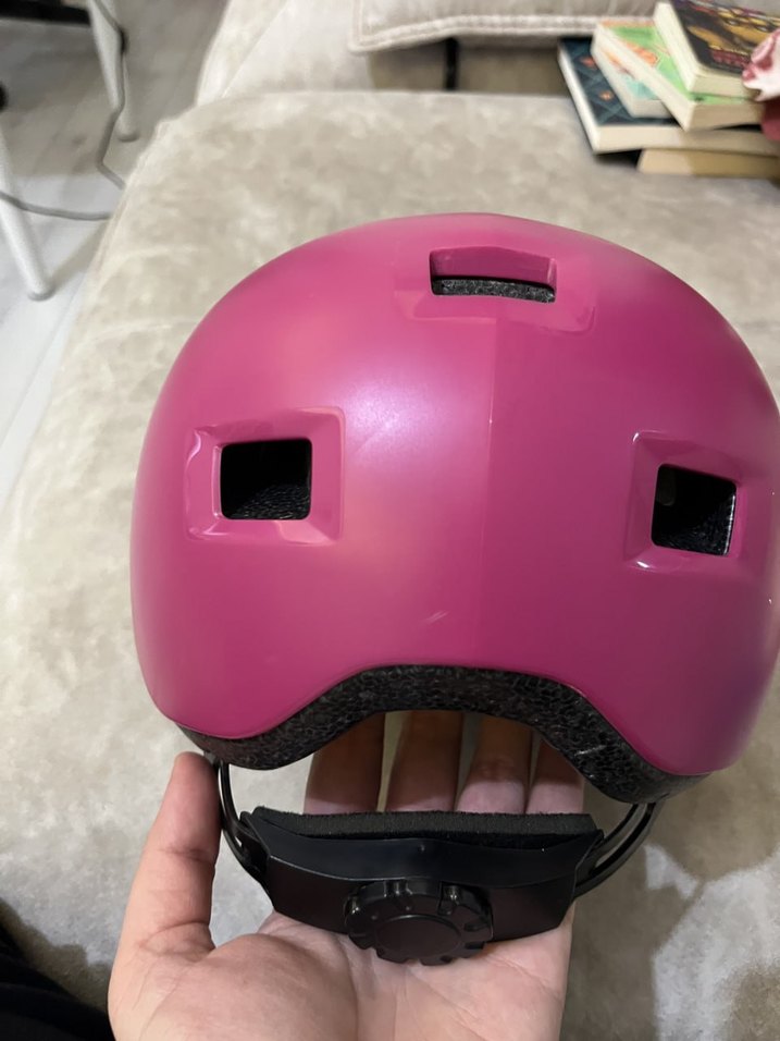 Pembe Biker Motosiklet Kaskı Velcro - Görsel 3