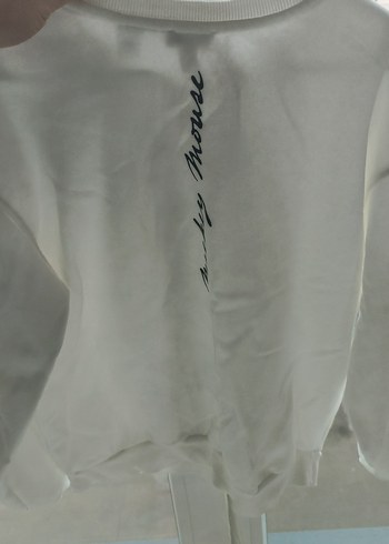 Beyaz Pamuklu Baskılı Kız Sweatshirt mavi - Görsel 3