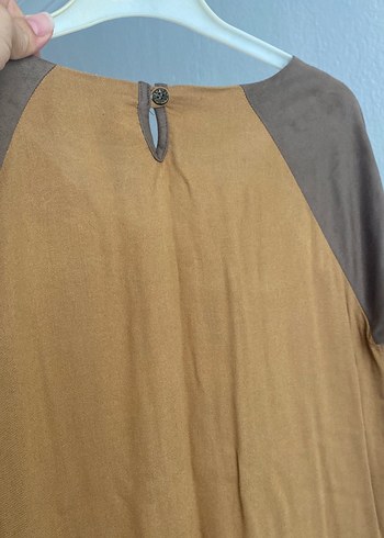 38 Beden camel Renk Bohem Tarzı Keten Midi Elbise#tunik#elbise