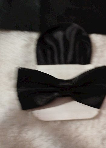 Siyah Minimalist Erkek Papyon Seti - Görsel 6