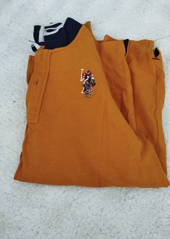 Erkek Sarı Düğmeli uzun Kollu Polo Tişört - Görsel 9