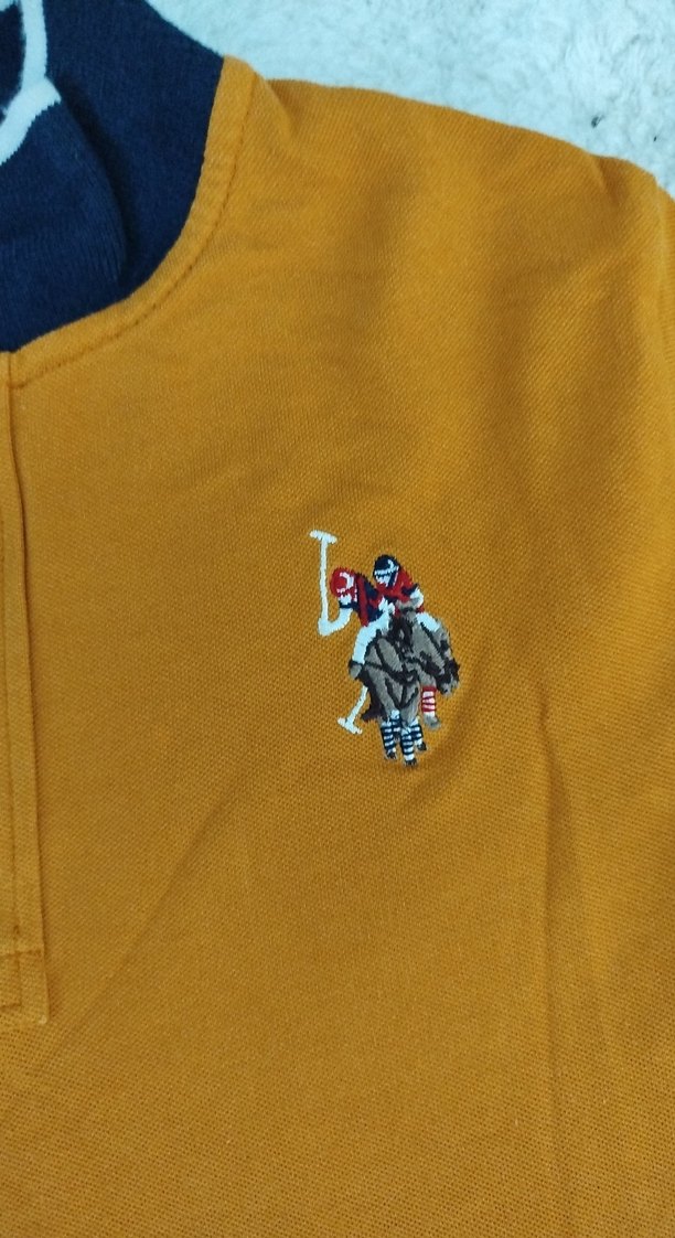 Erkek Sarı Düğmeli uzun Kollu Polo Tişört - Görsel 3