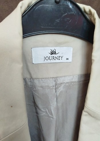 Düğmeli Bej Keten Kadın Blazer Ceket - Görsel 6