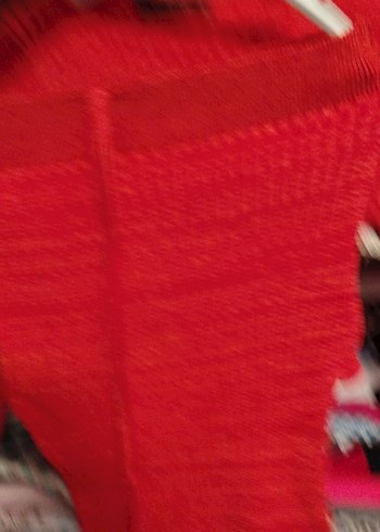 Kırmızı Uzun Kollu Triko Elbise - Görsel 5