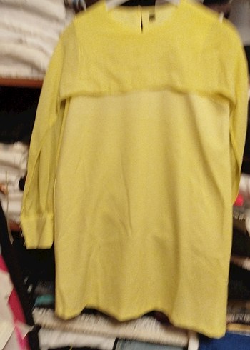 Sarı Kadın Midi Tunik Drapeli36, 38,40 olur - Görsel 4