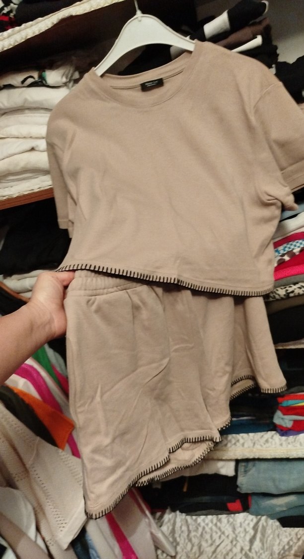 Kız Çocuk Bej Pamuklu Salaş Tişört - Görsel 5