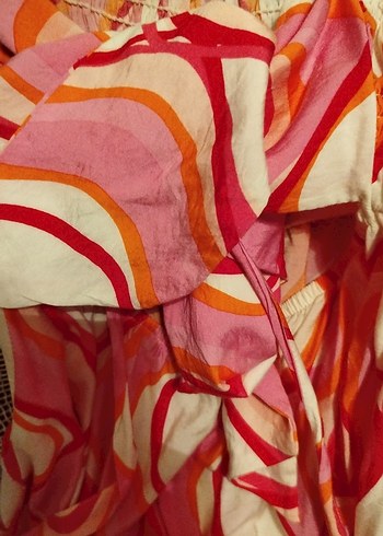 Renkli Bağlama Desenli Uzun Bohem Elbise - Görsel 9