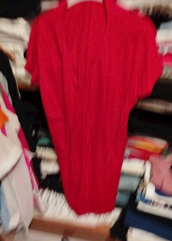 Kırmızı V Yakalı Tunik - Görsel 4