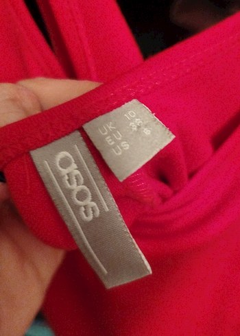 Kırmızı Uzun V Yaka Drapeli Elbise - Görsel 5