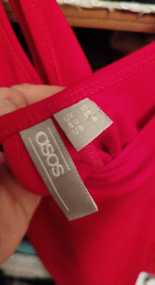 Kırmızı Uzun V Yaka Drapeli Elbise - Görsel 5