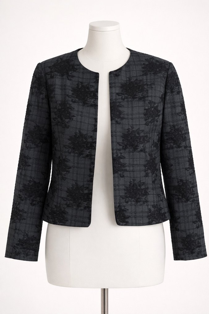 Kadın Siyah Mini İş Ofis Ceket - Görsel 4