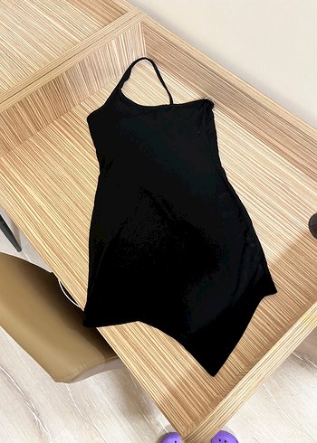 Siyah Askılı Mini elbise