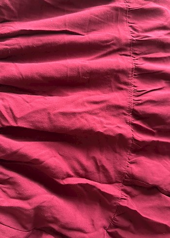 Kırmızı Bohem Uzun Keten Etek - Görsel 4