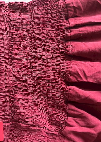 Kırmızı Bohem Uzun Keten Etek - Görsel 3