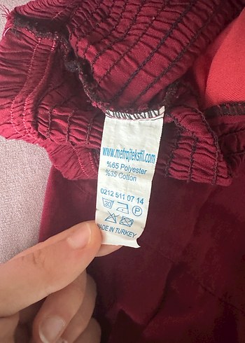 Kırmızı Bohem Uzun Keten Etek - Görsel 7