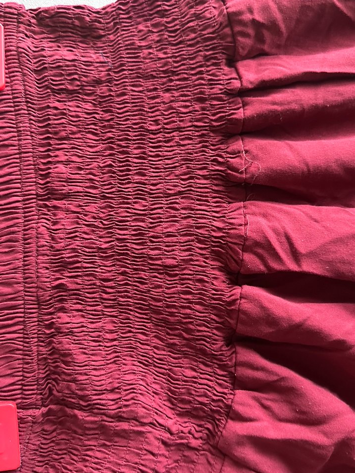 Kırmızı Bohem Uzun Keten Etek - Görsel 3