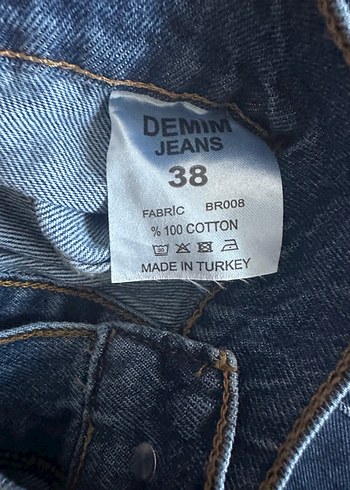 Düğmeli Mavi Midi Denim Etek - Görsel 5