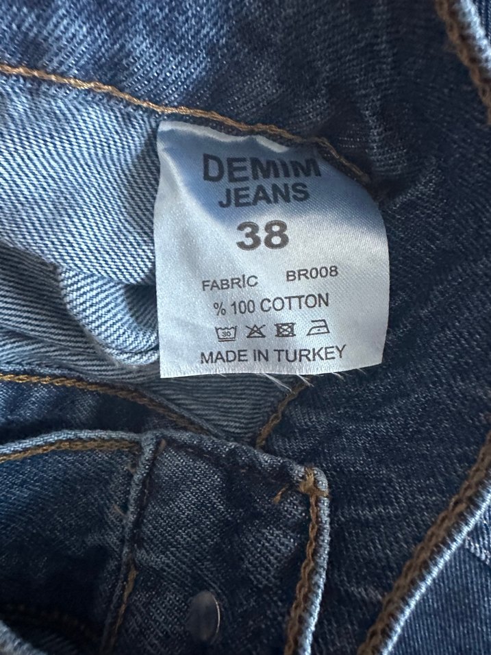 Düğmeli Mavi Midi Denim Etek - Görsel 5
