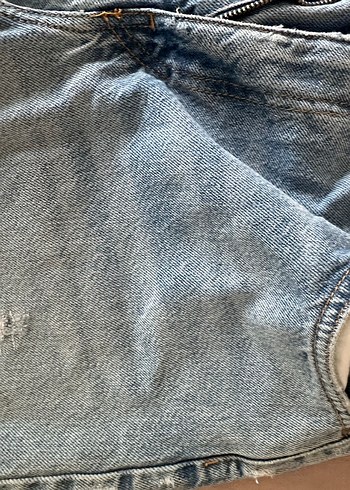 Düğmeli Loose Fit Mavi Kot Pantolon - Görsel 6