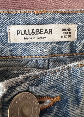 Düğmeli Loose Fit Mavi Kot Pantolon - Görsel 3