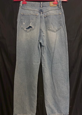 Düğmeli Loose Fit Mavi Kot Pantolon - Görsel 2