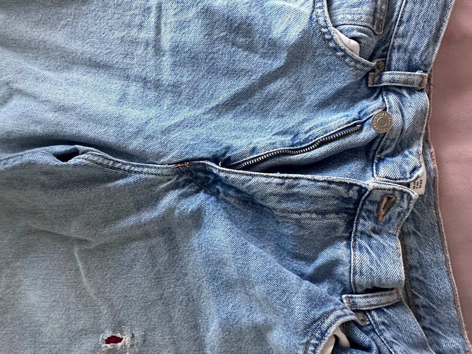 Düğmeli Loose Fit Mavi Kot Pantolon - Görsel 5