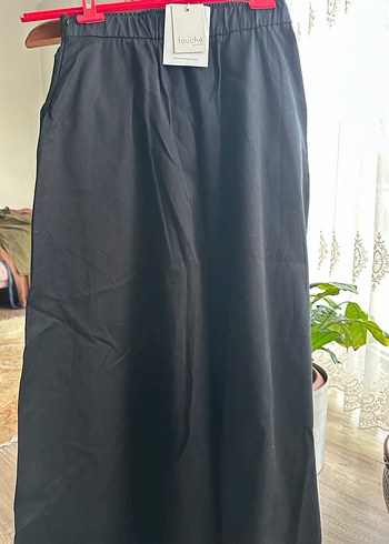 Siyah Drapeli Uzun Kadın Etek - Görsel 2