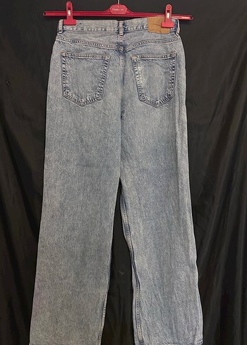 Düğmeli wide leg Kadın Kot Pantolon - Görsel 2