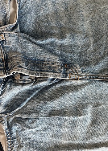 Düğmeli wide leg Kadın Kot Pantolon - Görsel 5