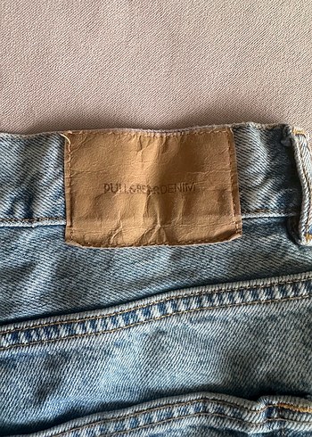 Düğmeli wide leg Kadın Kot Pantolon - Görsel 4