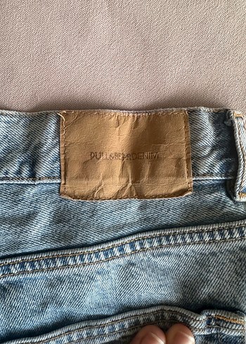 Düğmeli wide leg Kadın Kot Pantolon - Görsel 3