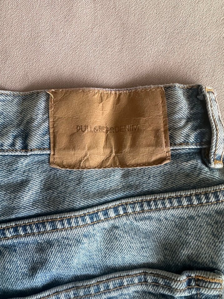 Düğmeli wide leg Kadın Kot Pantolon - Görsel 4