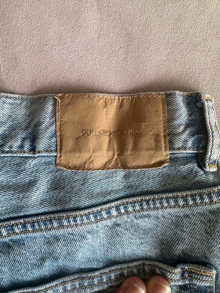 Düğmeli wide leg Kadın Kot Pantolon - Görsel 3