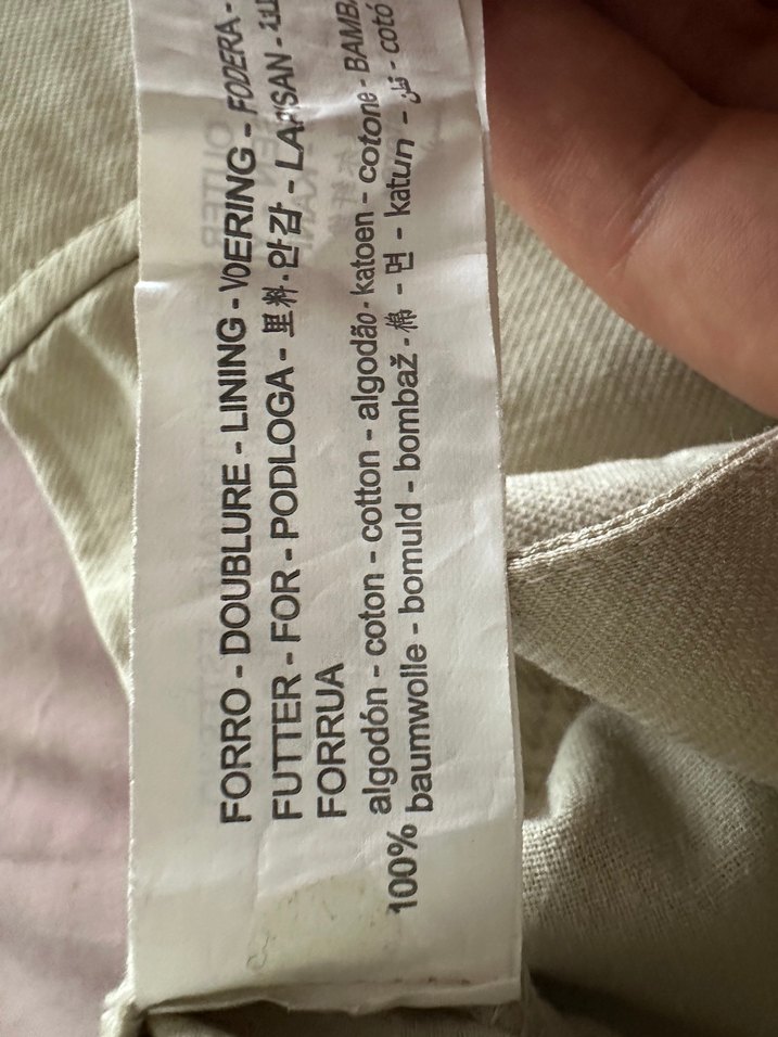 Bej Keten Rahat Kesim Kadın Pantolon - Görsel 5