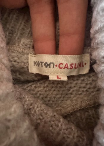 Bohem Nakışlı Gri Boğazlı Triko Kazak - Görsel 4