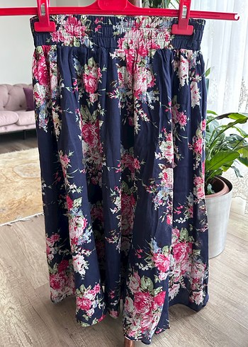 Çiçek Desenli Bohem Etek - Görsel 2