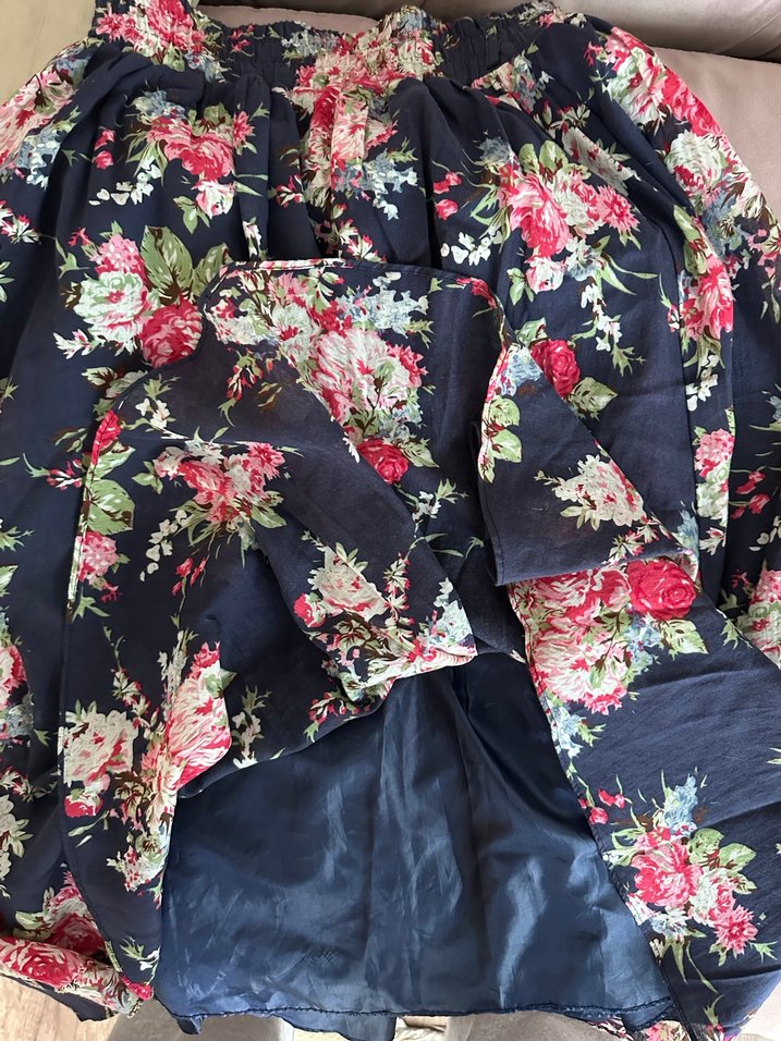 Çiçek Desenli Bohem Etek - Görsel 5