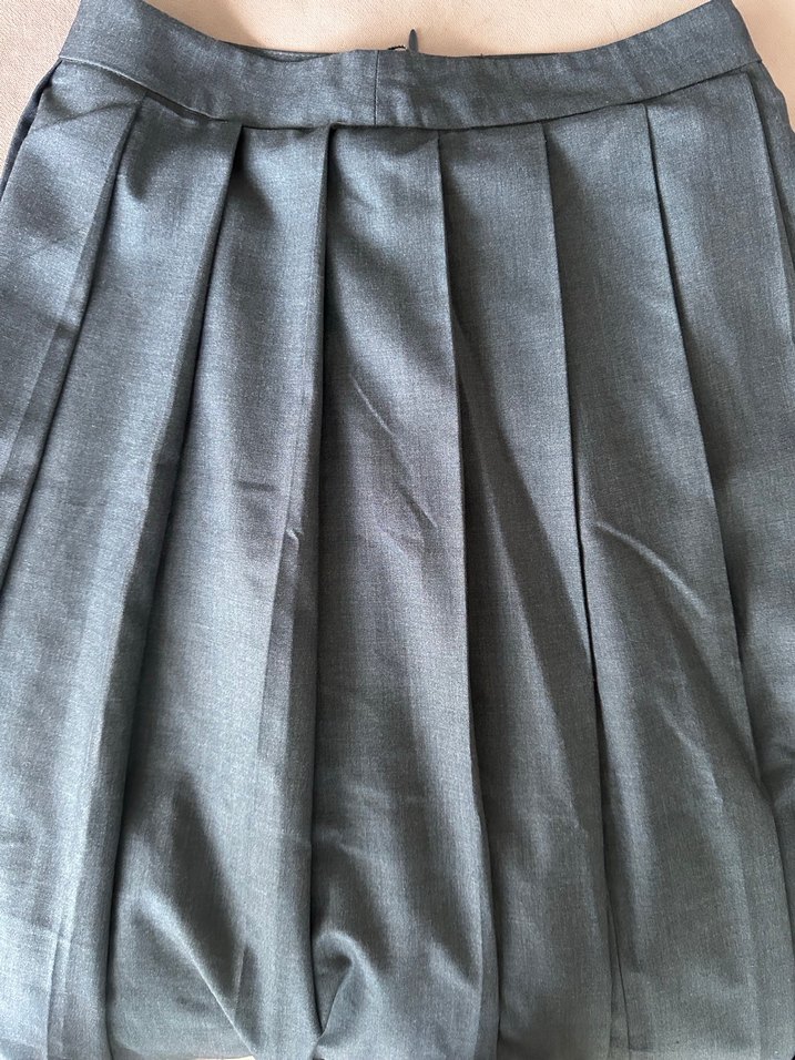 Gri Pilili Midi Kadın Etek - Görsel 3